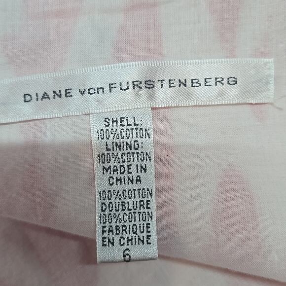 Diane Von Furstenberg Wrap Dress Red 100% Cotton Bubble Hem Size 6 - Picture 4 of 9